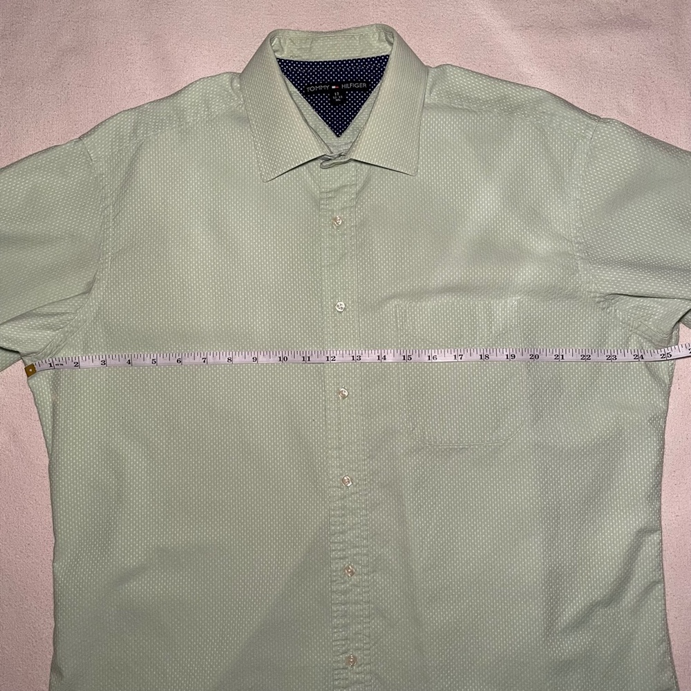 Tommy Hilfiger Mens Long Sleeve Light Green Shirt, Size XL - Picture 12 of 14